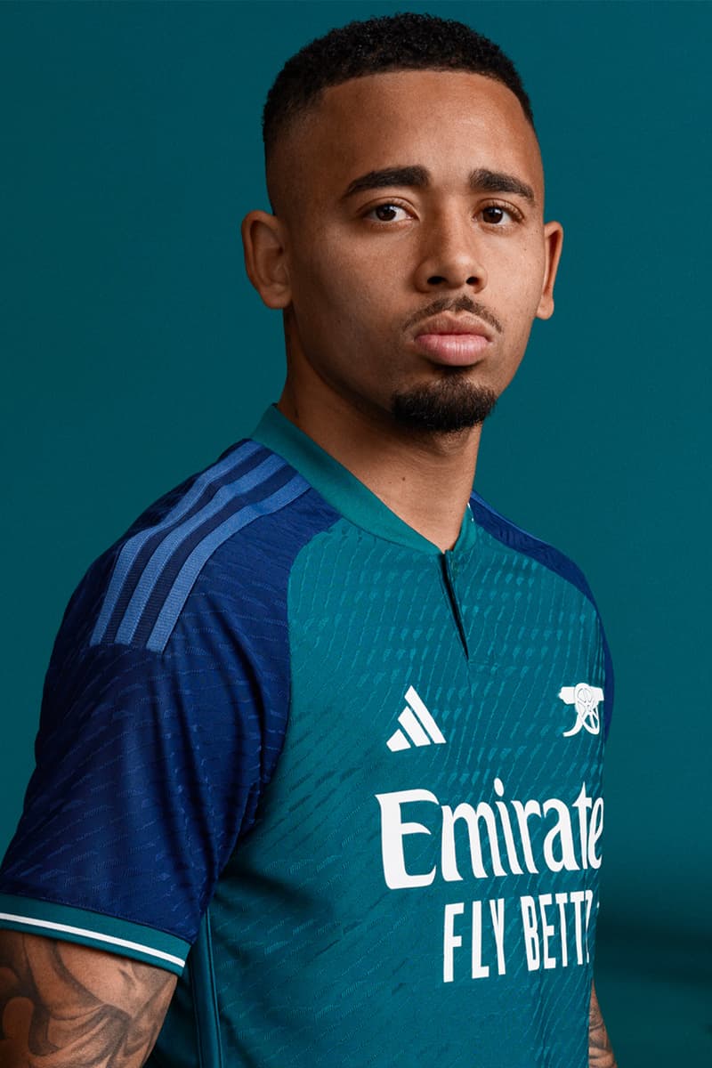 Arsenal adidas 2023/24 Third Kit Football Soccer Sports Premier League Champions League Gabriel Jesus Emile Smith Rowe Ball 