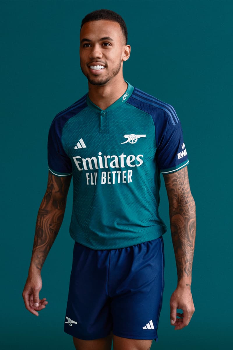 Arsenal adidas 2023/24 Third Kit Football Soccer Sports Premier League Champions League Gabriel Jesus Emile Smith Rowe Ball 