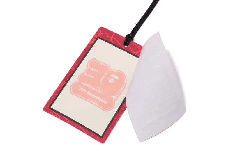 Bape 30th Anniversary London Collection t-shirt pin frame magnet badge lanyard