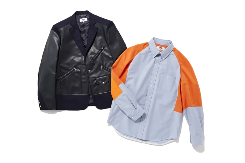 brooks brothers eye junya watanabe man navy blazer rider's jacket oxford shirt blue orange aw23 