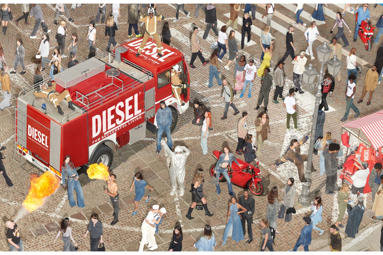 Diesel's Fall 2023 "Find The D" Campaign Is a Denim-Drenched Game of 'Where's Waldo?'