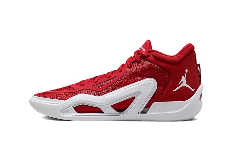 Jordan Tatum 1 Arrives in "University Red" FB2863-600 Release Info jayson tatum boston celtics basketball nba shoes deuce michael jordan brand nike swoosh jumpman