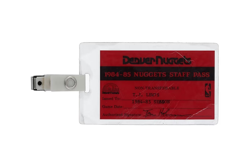 Michael Jordan Air Ship Auction Fifth NBA Game denver nuggets 1984 white red tj lewis ball boy