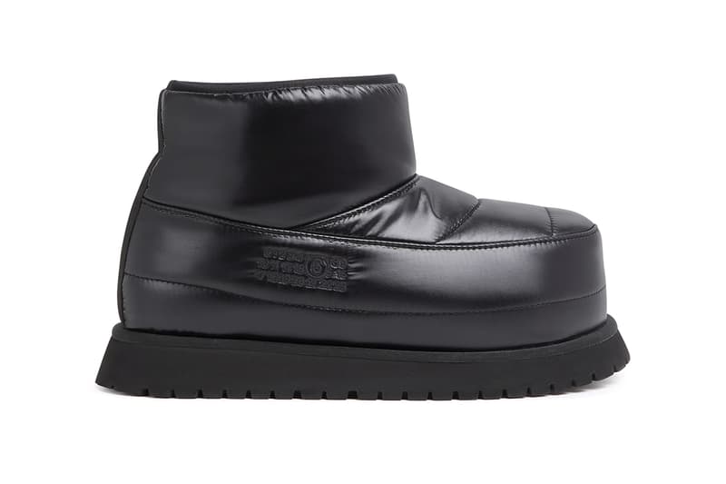 MM6 Maison Margiela Après Ski Boot Slipper Puffy Puffer Nylon Black Techwear Fall Winter 2023 FW23 AW23 Gorpcore Trend 