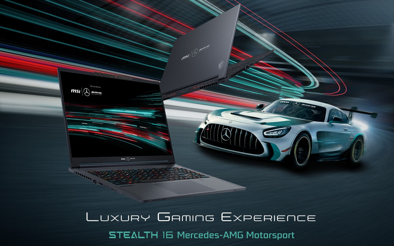 MSI Stealth 16 Mercedes-AMG Motorsport Gaming Laptop racing F1 racecars collaboration luxury performance technology 
