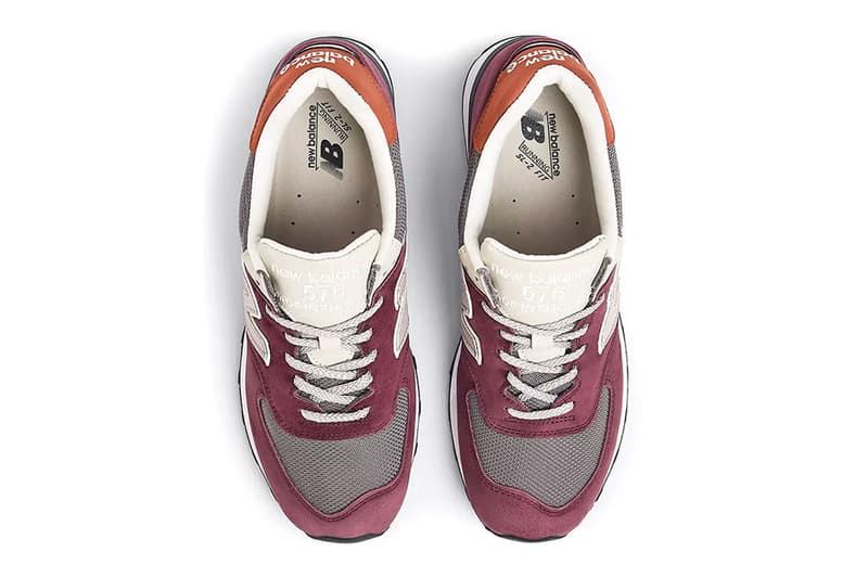 New Balance Made in UK Sneakers Fashion Footwear 576 Silhouette Shoes Trainers Streetwear England Scotland Wales Burgundy Orange