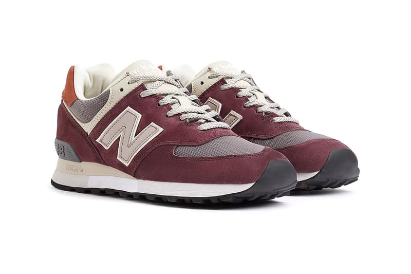 New Balance Made in UK Sneakers Fashion Footwear 576 Silhouette Shoes Trainers Streetwear England Scotland Wales Burgundy Orange