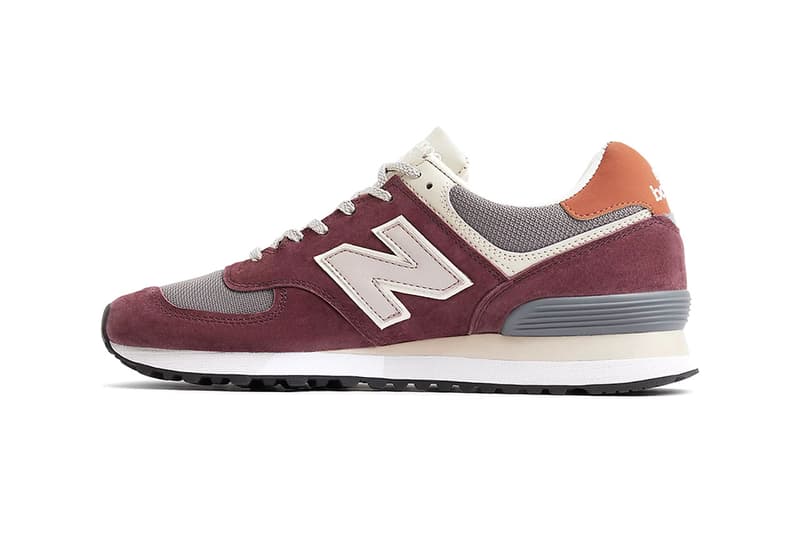 New Balance Made in UK Sneakers Fashion Footwear 576 Silhouette Shoes Trainers Streetwear England Scotland Wales Burgundy Orange