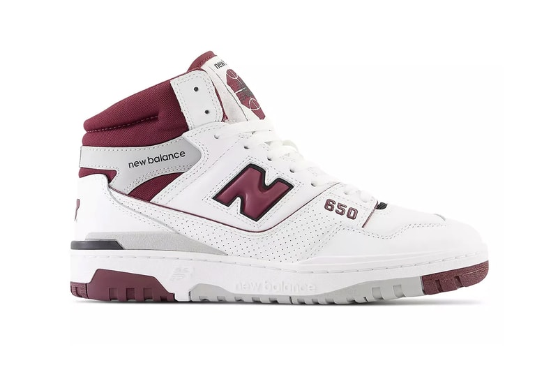 New Balance 650 Surfaces in "Burgundy" BB650RCH White/Burgundy/Raincloud nb high tops basketball shoes