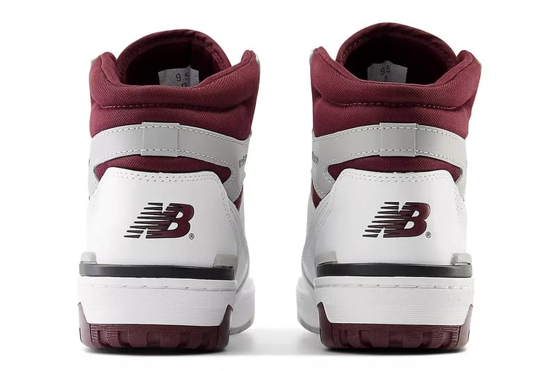 New Balance 650 Surfaces in "Burgundy" BB650RCH White/Burgundy/Raincloud nb high tops basketball shoes