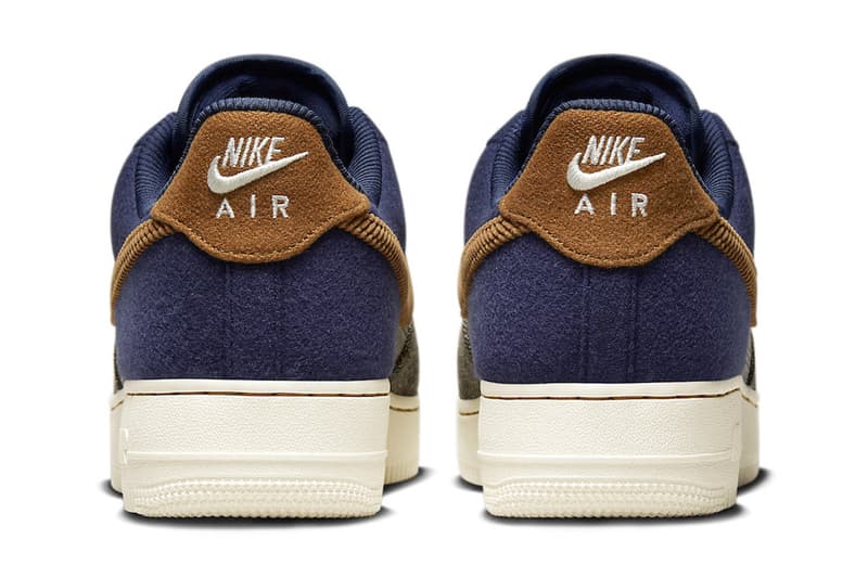 Nike Air Force 1 '07 PRM Comes Together With Mixed Fabrics for 2023 FQ8744-410 Midnight Navy/Ale Brown-Pale Ivory