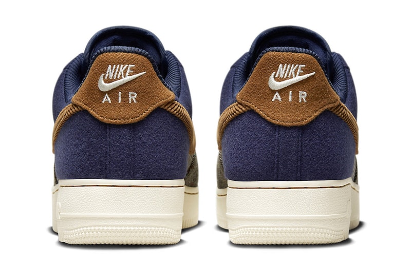Nike Air Force 1 '07 PRM Comes Together With Mixed Fabrics for 2023 FQ8744-410 Midnight Navy/Ale Brown-Pale Ivory