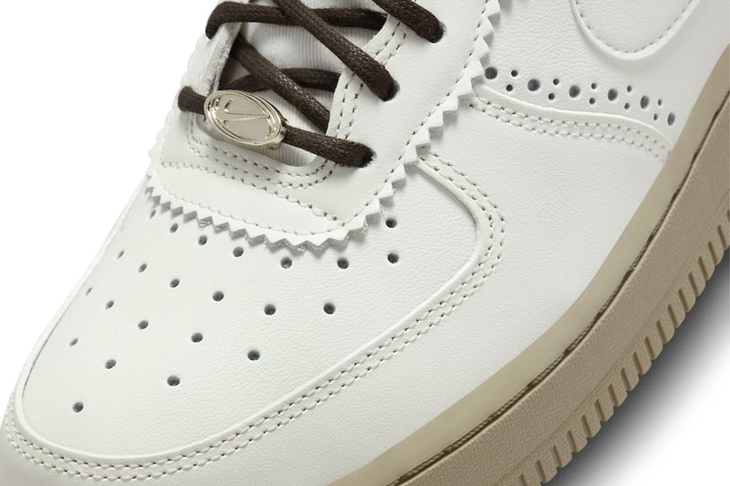 Brogue Detailing Hits the Nike Air Force 1 Low FV3700-112 white crisp shoe sneaker swoosh low top 