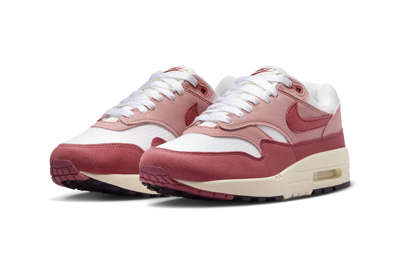 Official Look at Nike Air Max 1 "Red Stardust" Sail/Cedar-Red Stardust-Coconut Milk swoosh DZ2628-103 fall november release