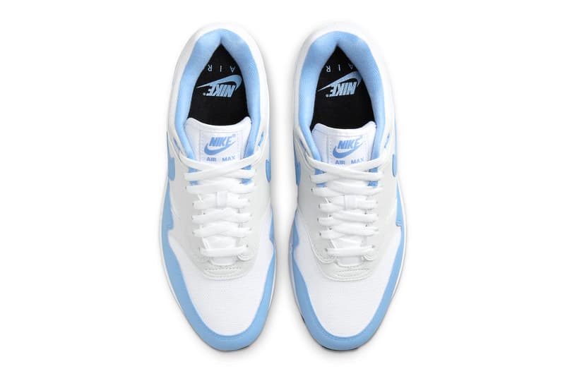 Official Look at the Nike Air Max 1 "University Blue" FD9082-103 White/University Blue-Photon Dust-Black release info november