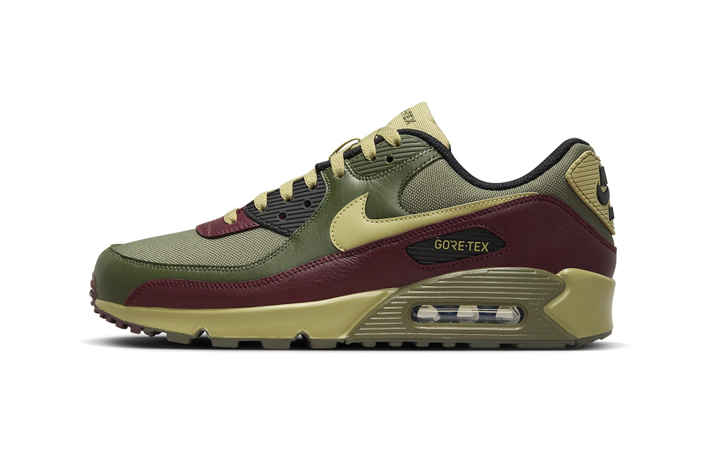 Nike Air Max 90 Gore-Tex Arrives in "Medium Olive" FD5810-200 Medium Olive/Neutral Olive-Cargo Khaki swoosh shoes technical multi purpose weather shoes