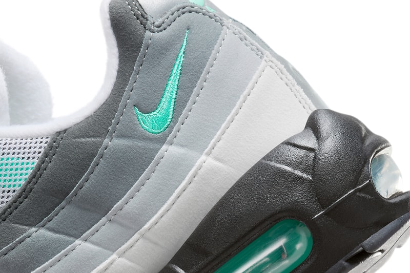 First Look at Nike Air Max 95 "Hyper Turquoise" FV4710-100 White/Hyper Turquoise-Iron Grey-Cool Grey-Wolf Grey-Photon Dust release date info store list buying guide photos price