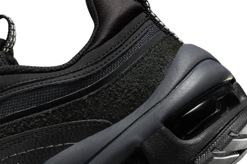 Nike Air Max 97 Futura Surfaces in Stealthy "Triple Black" FB4496-002 release info swoosh sneakers oversized technical dad shoes subtle all black