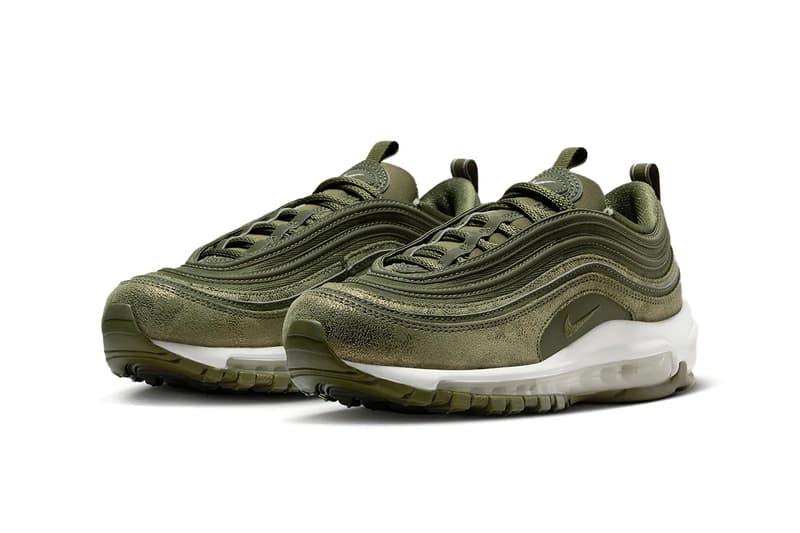 Nike Air Max 97 Gets Dressed in "Olive" Hues fb1289-201 womens fall ready tpu dark army green shades