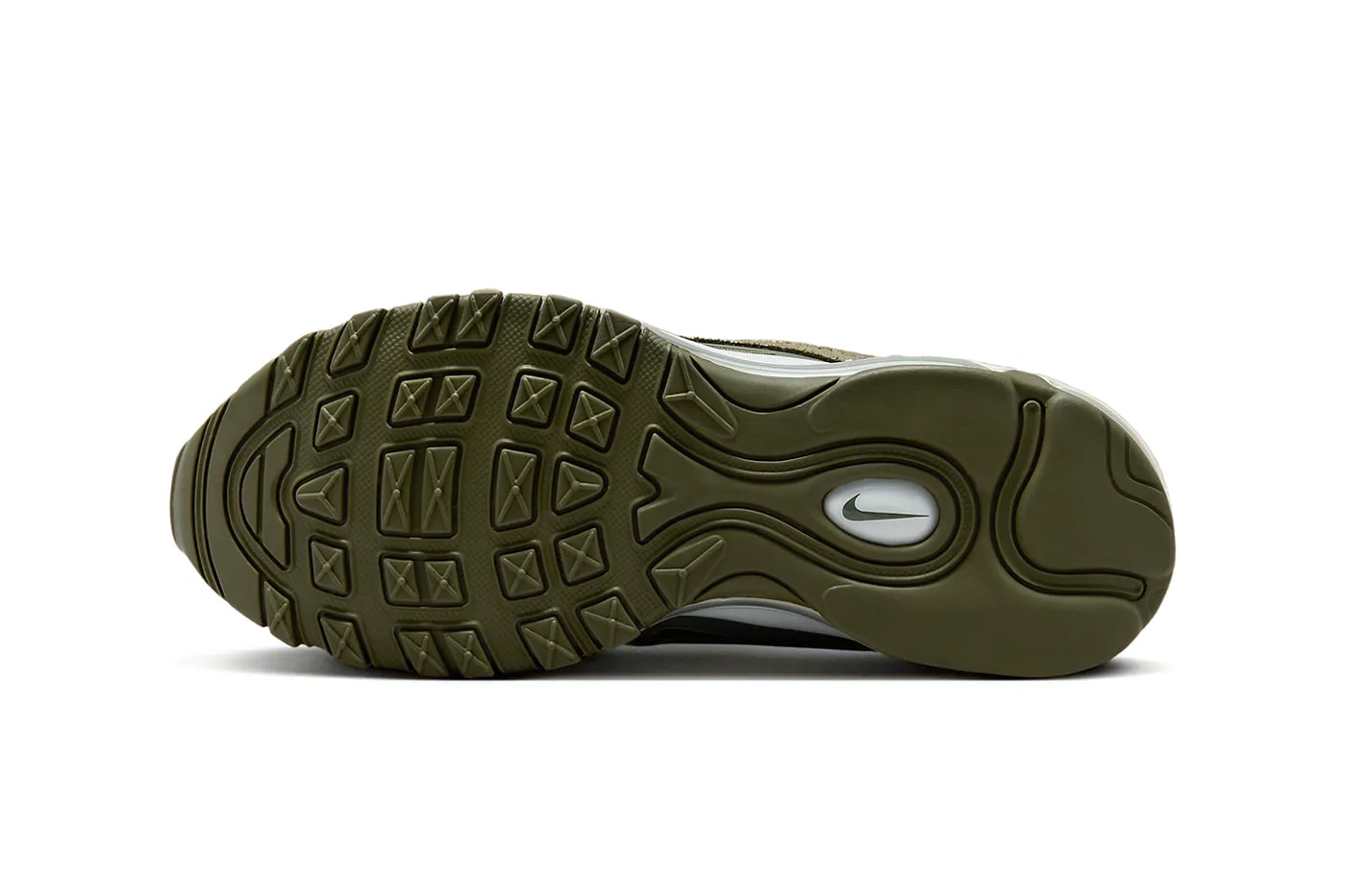 Nike Air Max 97 Gets Dressed in "Olive" Hues fb1289-201 womens fall ready tpu dark army green shades