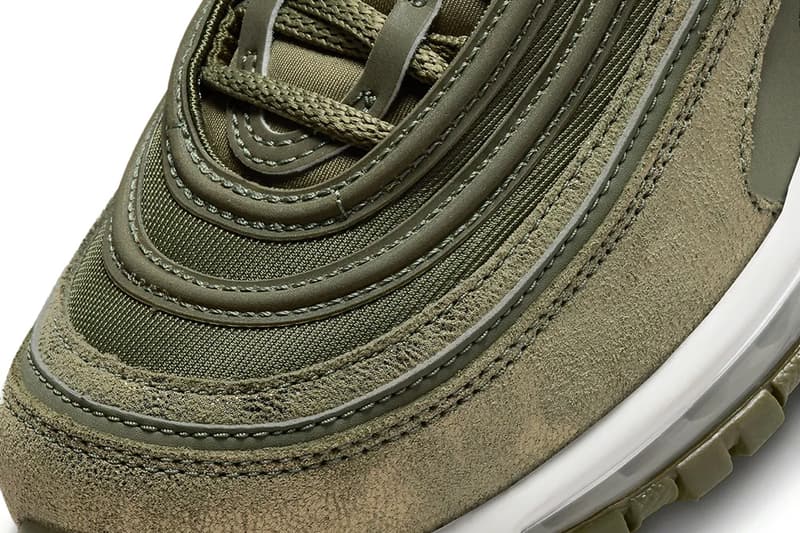 Nike Air Max 97 Gets Dressed in "Olive" Hues fb1289-201 womens fall ready tpu dark army green shades