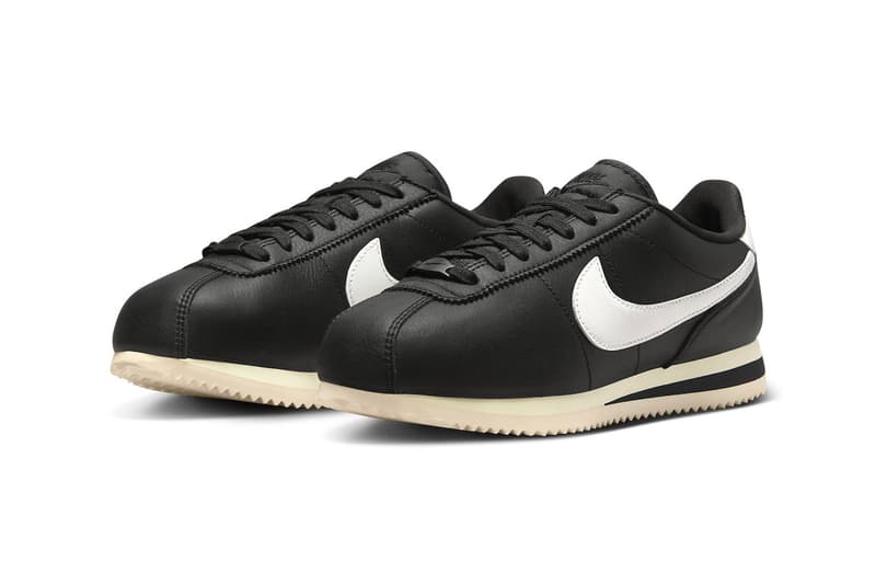 The Nike Cortez Gets the Aged Treatment in "Black/Sail" FB6877-001 Black/Sail-Alabaster retro swoosh sneakers