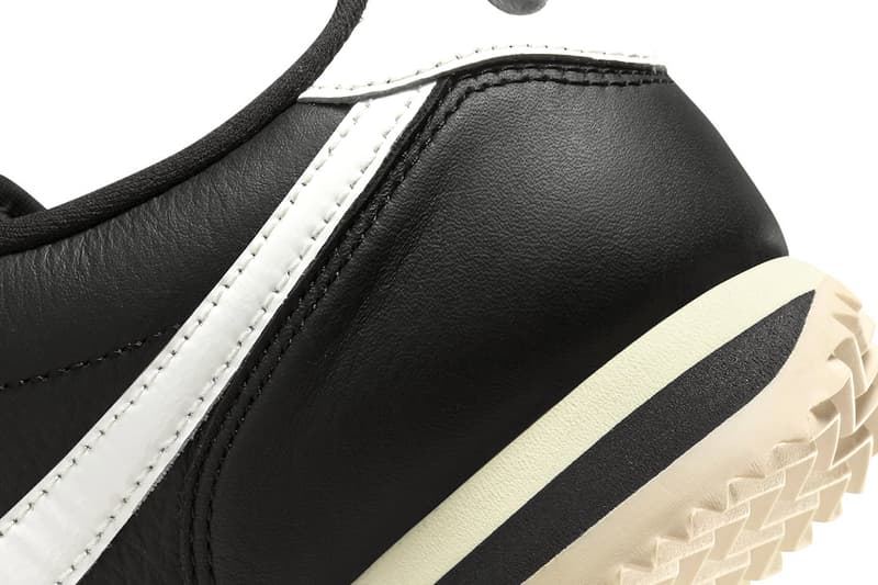 The Nike Cortez Gets the Aged Treatment in "Black/Sail" FB6877-001 Black/Sail-Alabaster retro swoosh sneakers