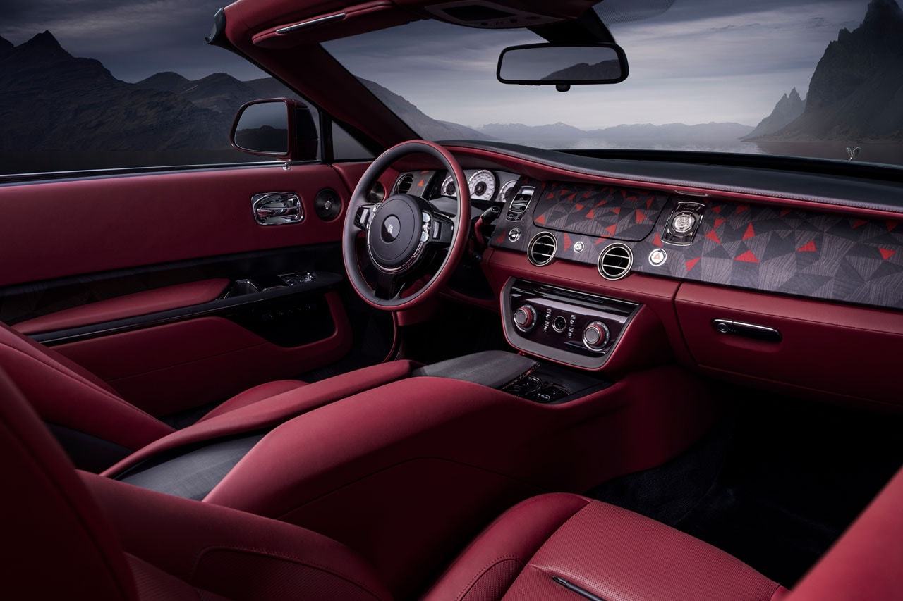 Rolls-Royce La Rose Noire Droptail custom monterey car week reveal audemars piguet watch timepiece interior car baccara rose paint job