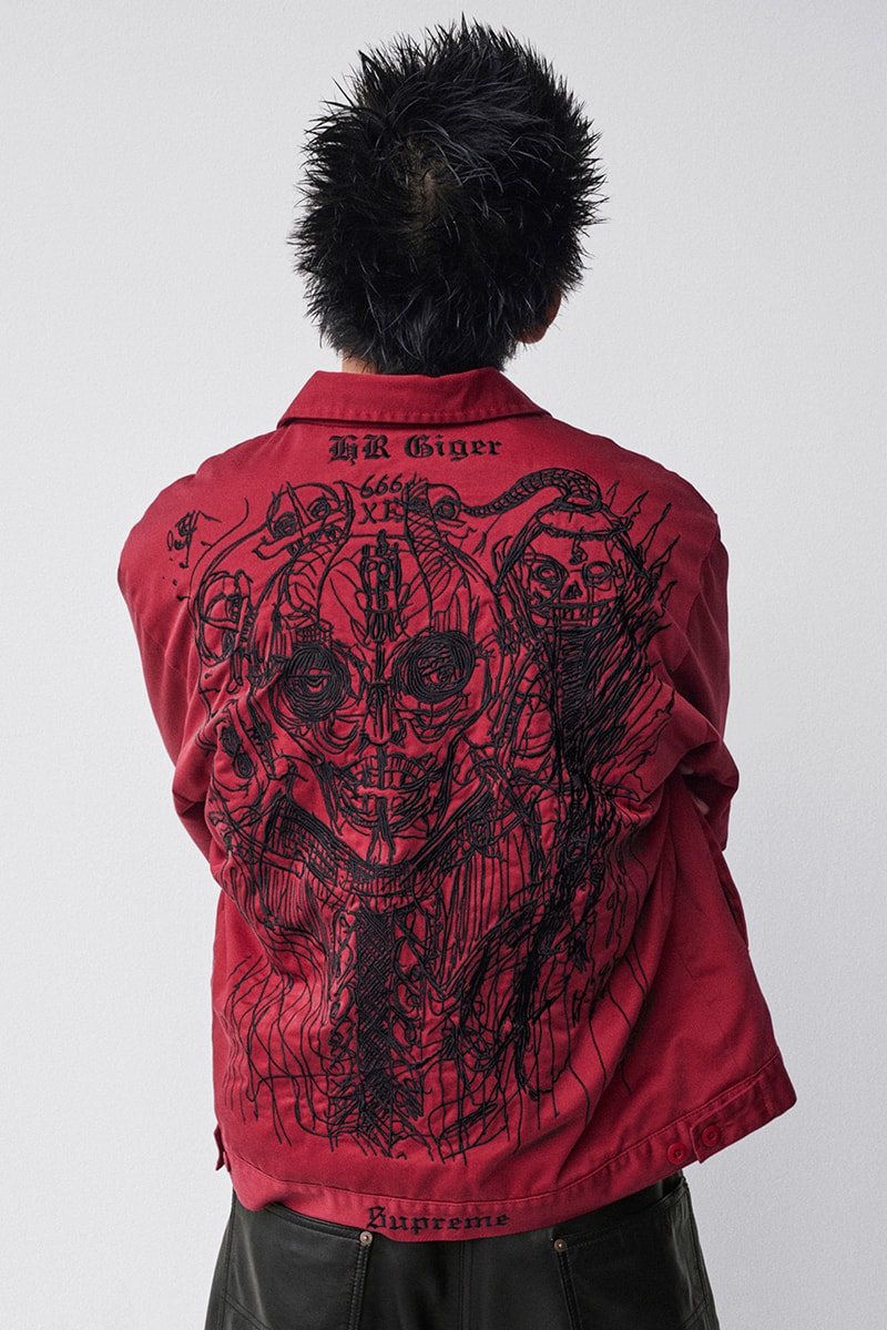 Supreme H.R. Giger Embroidered Work Jacket Red Men's - FW23 - US