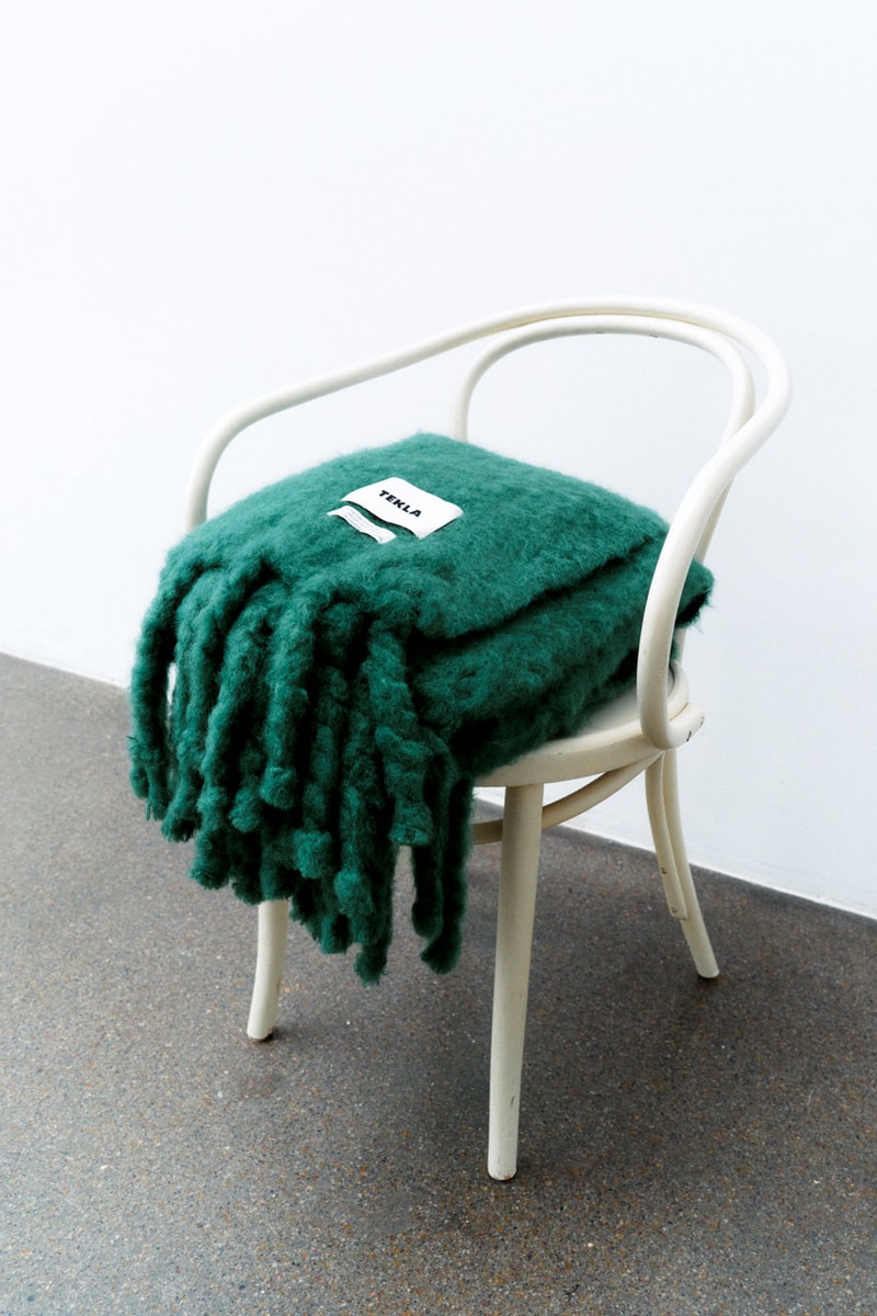 Tekla Draws Inspiration from Le Corbusier for Third Blanket Collection architect modernist project palette colorway mohair blanket capsule home good cashmere lambswool homeware design red orange yellow green spain brush 