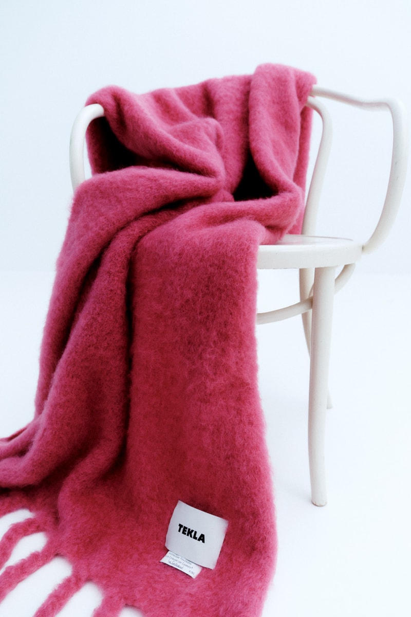 Tekla Draws Inspiration from Le Corbusier for Third Blanket Collection architect modernist project palette colorway mohair blanket capsule home good cashmere lambswool homeware design red orange yellow green spain brush 