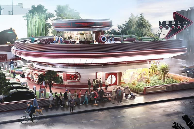 Tesla Gets Approval To Build Its Own Diner, Drive-In Theater elon musk 32 supercharger stalls teslarati los angeles la santa monica boulevard elon musk