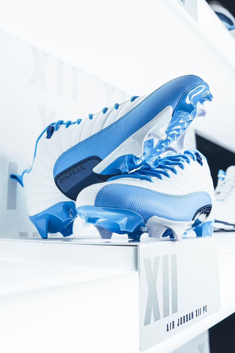 unc air jordan 12 cleat pe football 