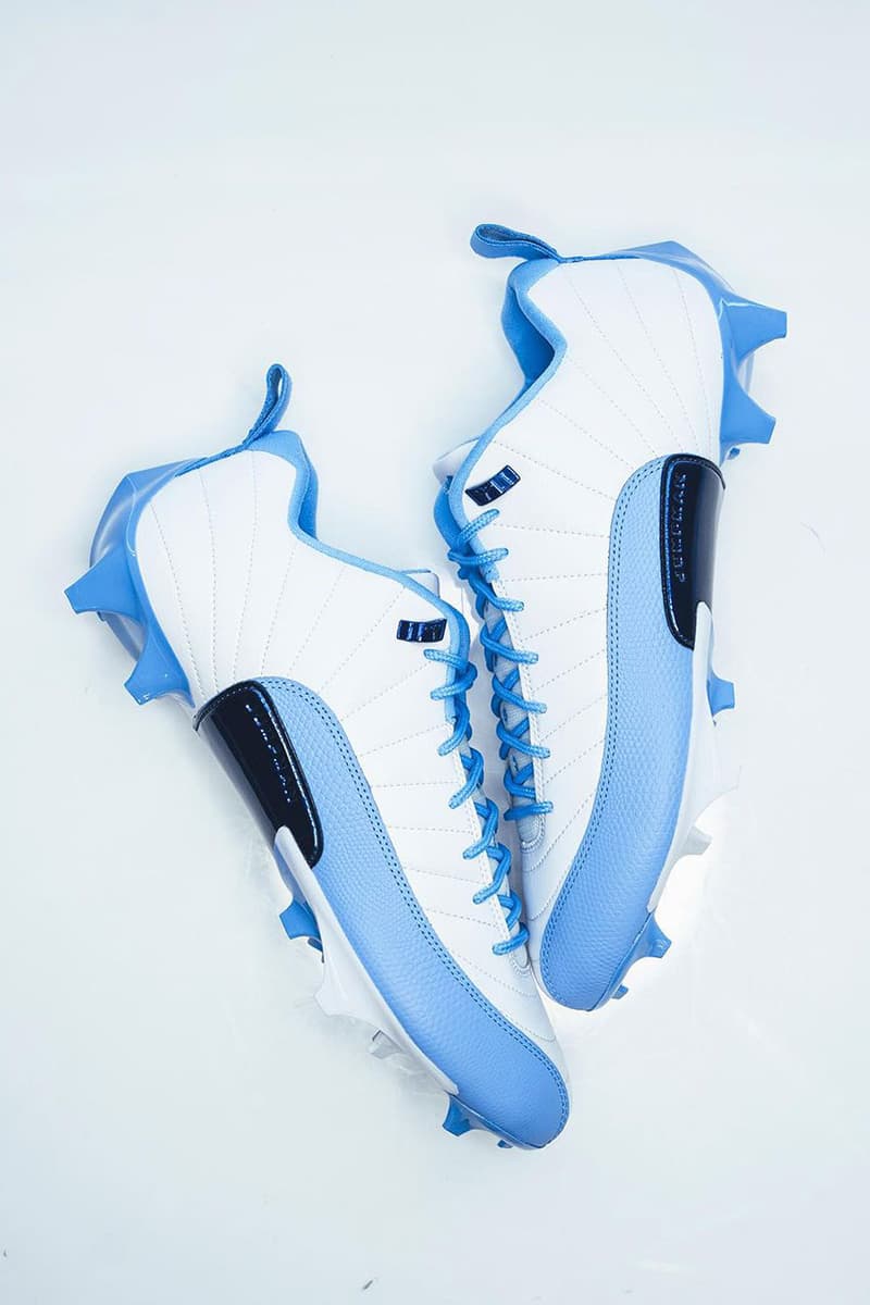 unc air jordan 12 cleat pe football 