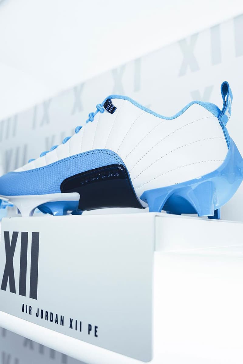 unc air jordan 12 cleat pe football 