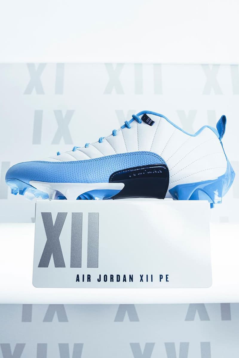 unc air jordan 12 cleat pe football 