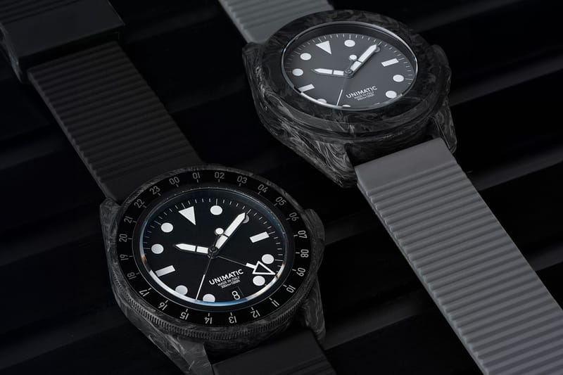 Unimatic and Hodinkee Reimagine Two Modello Watches in Forged Carbon Fiber