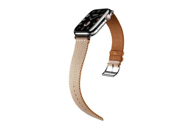 Apple and Hermès Unveil New Watch Bands wonderlust event apple watch french luxury brand toile h twill jump bright orange