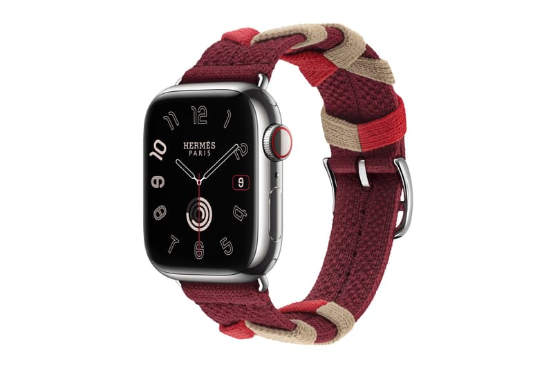 Apple and Hermès Unveil New Watch Bands wonderlust event apple watch french luxury brand toile h twill jump bright orange