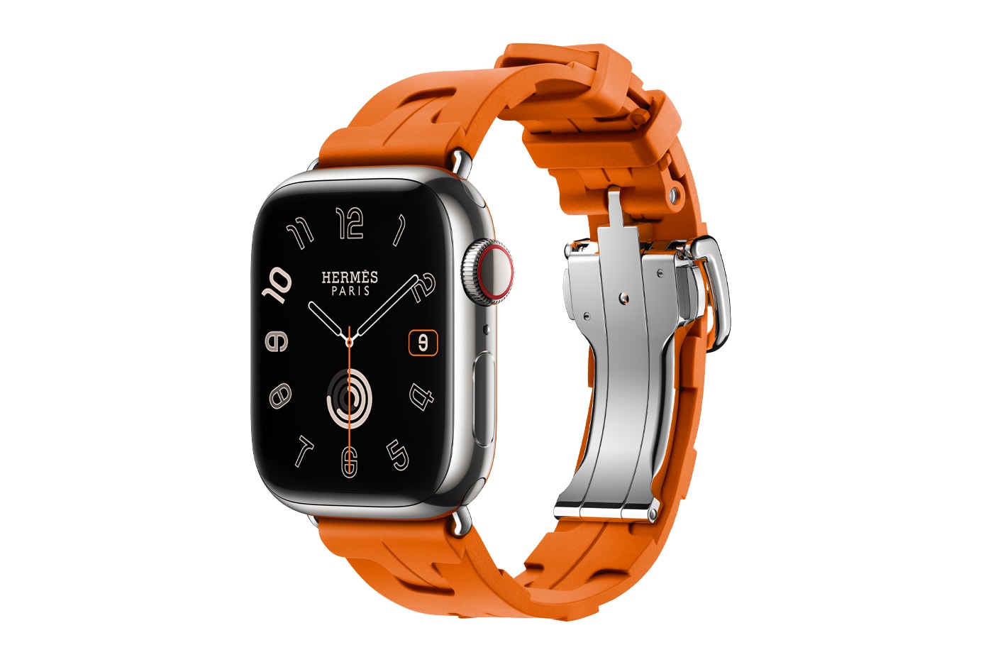 Apple and Hermès Unveil New Watch Bands wonderlust event apple watch french luxury brand toile h twill jump bright orange