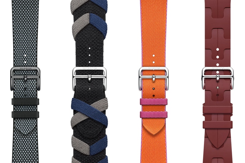 Apple and Hermès Unveil New Watch Bands wonderlust event apple watch french luxury brand toile h twill jump bright orange