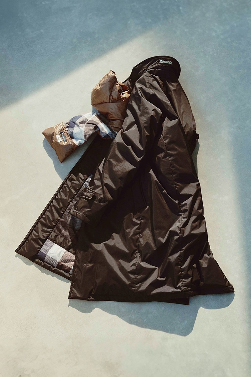 Aquascutum × NANGA Capsule Collaboration Filey Down Coat  Portable Down MufflerRelease Info
