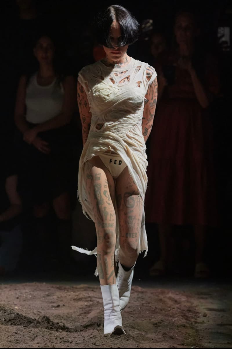 Elena Velez SS24 Explores the Messiness of Womanhood mud runway fashion week new york spring summer collection motherwood woman women female swamp models dirt