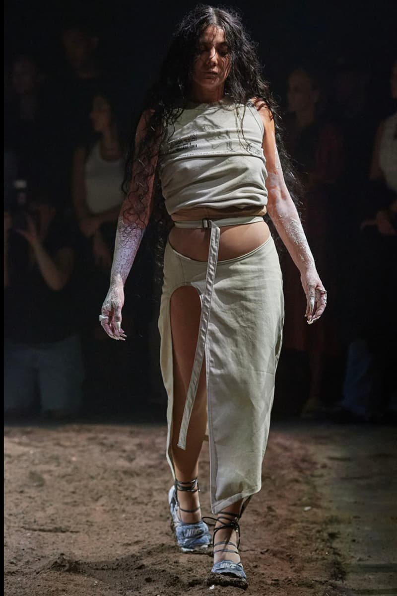 Elena Velez SS24 Explores the Messiness of Womanhood mud runway fashion week new york spring summer collection motherwood woman women female swamp models dirt