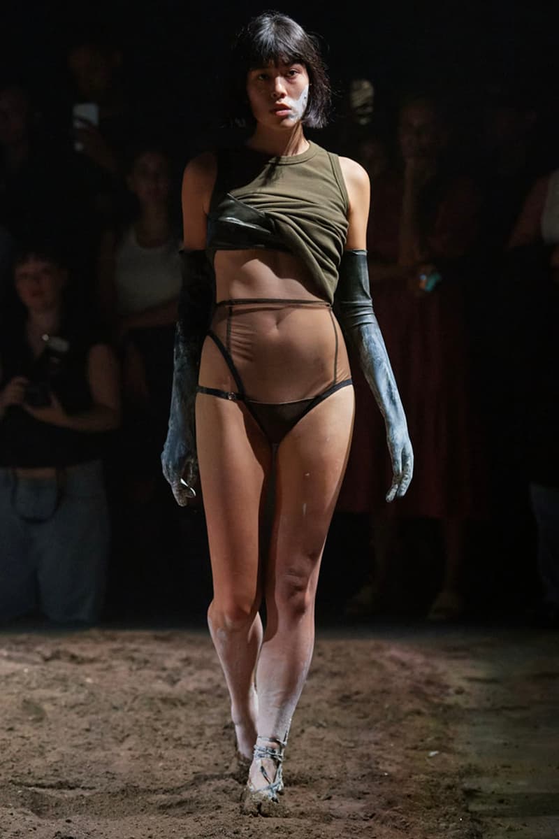 Elena Velez SS24 Explores the Messiness of Womanhood mud runway fashion week new york spring summer collection motherwood woman women female swamp models dirt