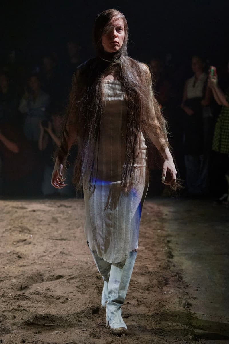 Elena Velez SS24 Explores the Messiness of Womanhood mud runway fashion week new york spring summer collection motherwood woman women female swamp models dirt