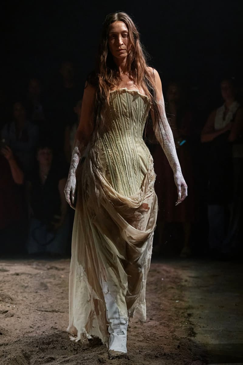 Elena Velez SS24 Explores the Messiness of Womanhood mud runway fashion week new york spring summer collection motherwood woman women female swamp models dirt