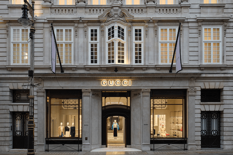 Gucci London Bond Street Boutique Opening store United Kingdom menswear womenswear Italy