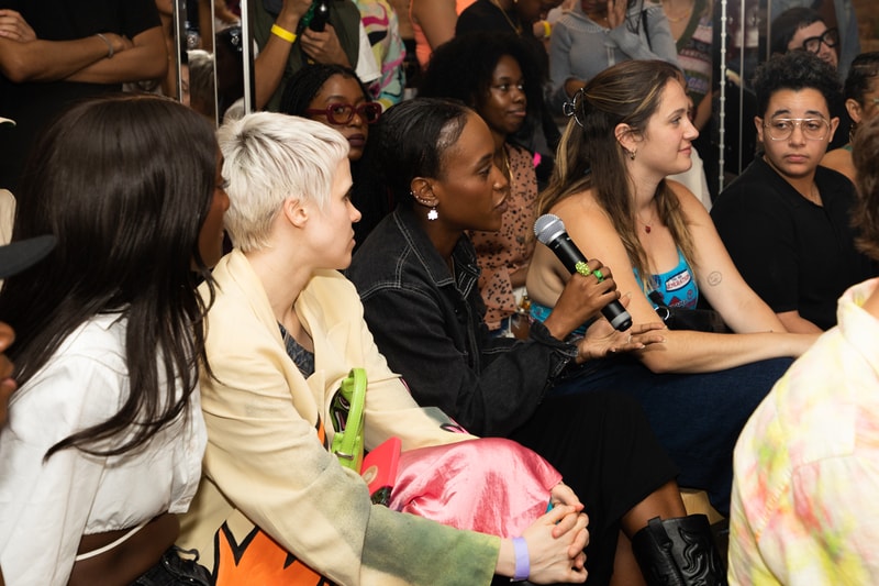 Gushers Black Voices Create HBX New York SAIbysai Expired Citizens RENÉE Sainabou Lowe Saina Gold Dale Horton Camryn McClain Parachute Pants Fringe Sweater Convertible Vest Camo Messenger Bag