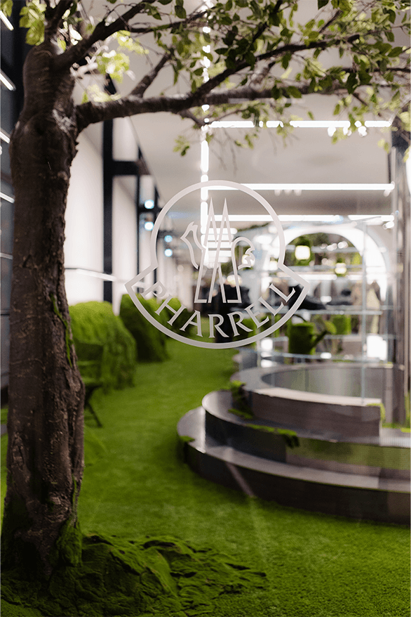 Antonia Pharrell Williams Moncler Takeover Milan fashion week spring summer 2024 retail collaboration streetwear sportswear